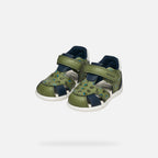 Geox sandale baieti Zapito Baby 18-26 Pistachio/Navy cu ancora