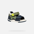 Geox sandale baieti Zapito Baby cu varf deschis 18-26 Pistachio/Navy cu ancora