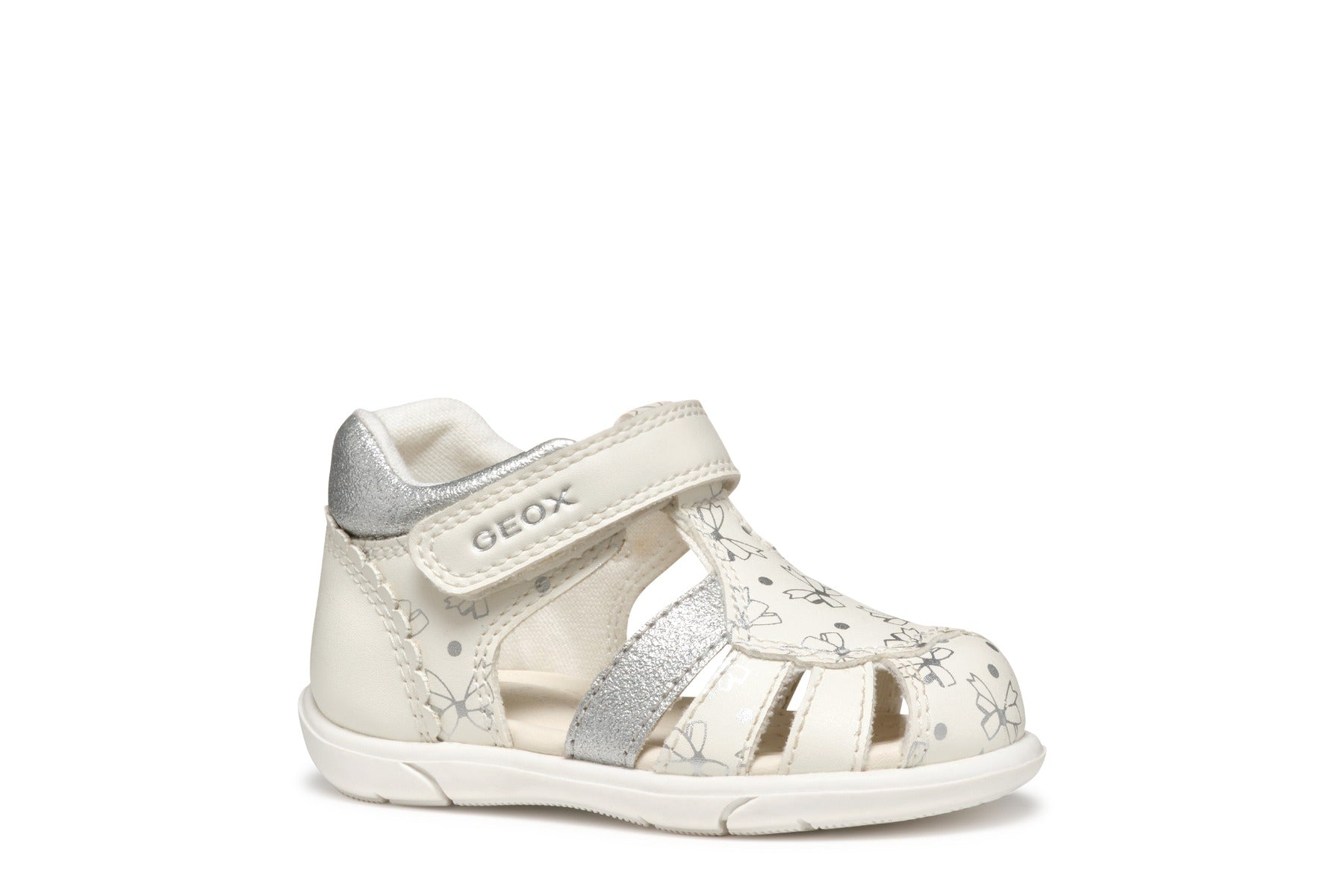 Geox sandale fete 18-26 Zapito White/Silver cu fundite