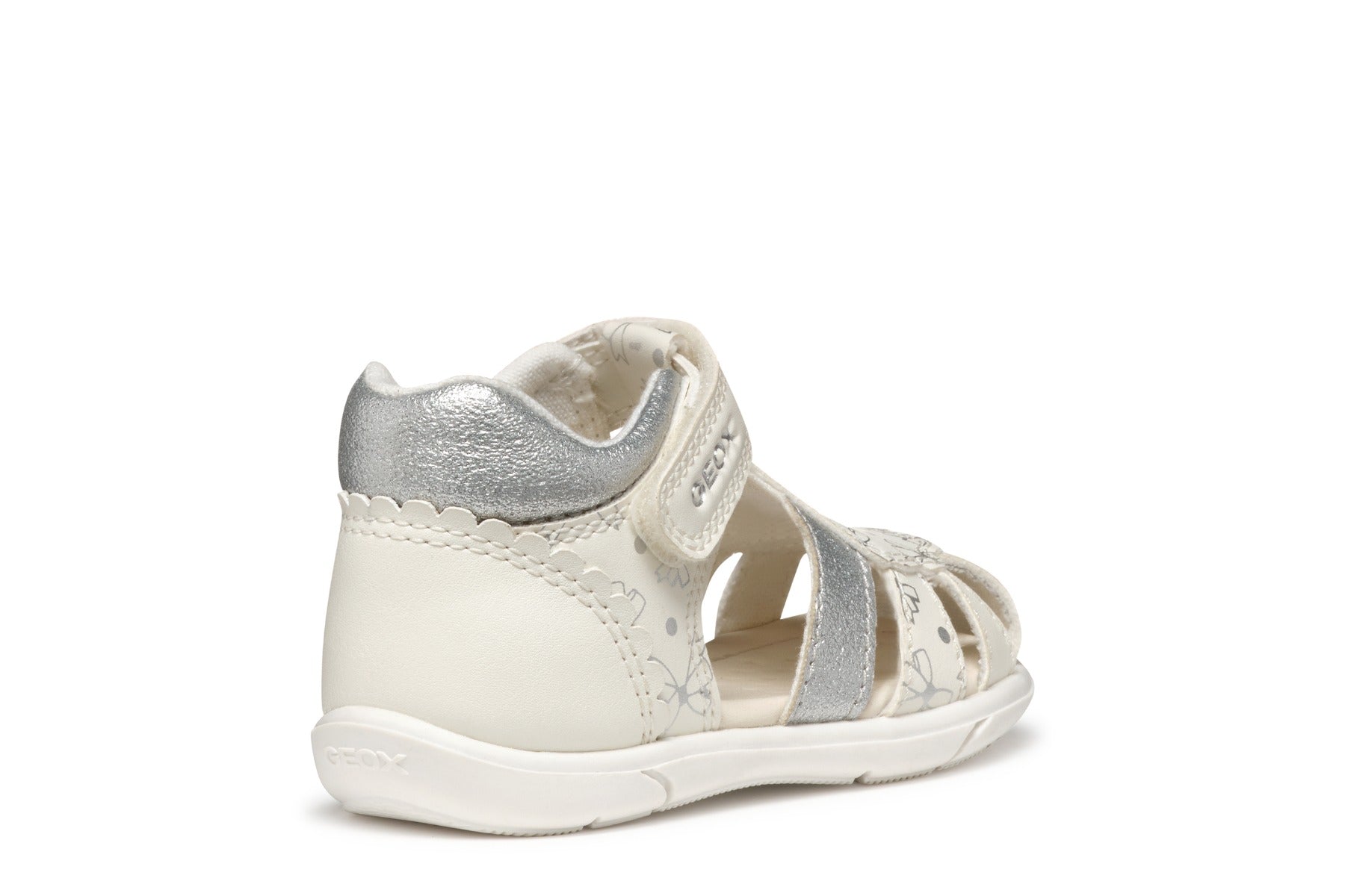 Geox sandale fete 18-26 Zapito White/Silver cu fundite