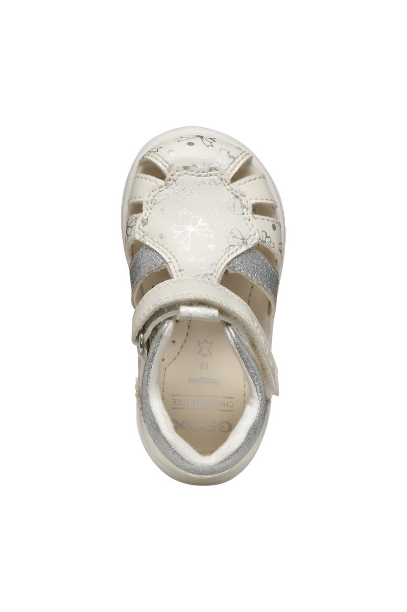 Geox sandale fete 18-26 Zapito White/Silver cu fundite