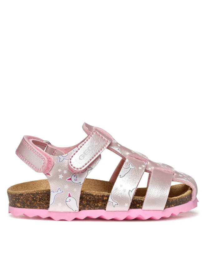 Geox sandale fete 20-23 Chalki Light pink cu balena alba Imagine secundară a produsului