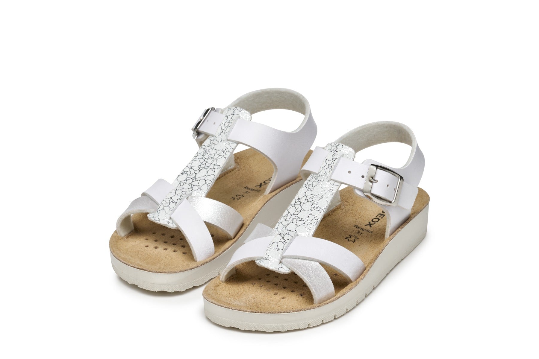 Geox sandale fete 28-33 Costarei White/Silver