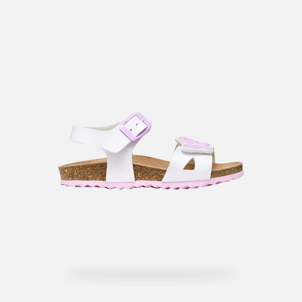 Geox sandale fete Adriel 26-34 White/Pink cu fluturas