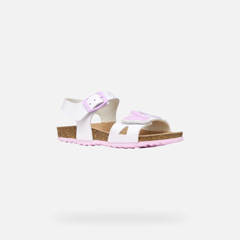 Geox sandale fete Adriel 26-34 White/Pink cu fluturas Imagine principală a produsului