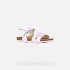 Geox sandale fete Adriel 26-34 White/Pink cu fluturas