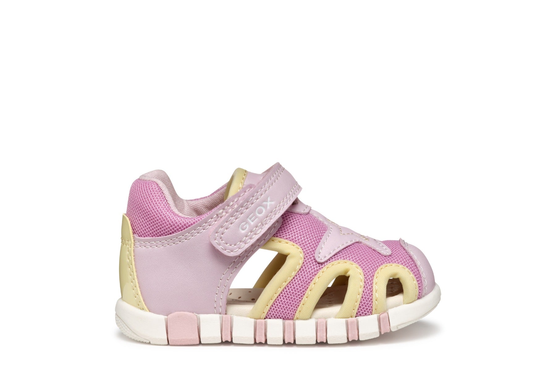 Geox sandale fete cu panza 18-26 Iupidoo Pink/Light Yellow cu stea