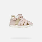 Geox sandale fete cu scai 18-26 Macchia Rose/Off White