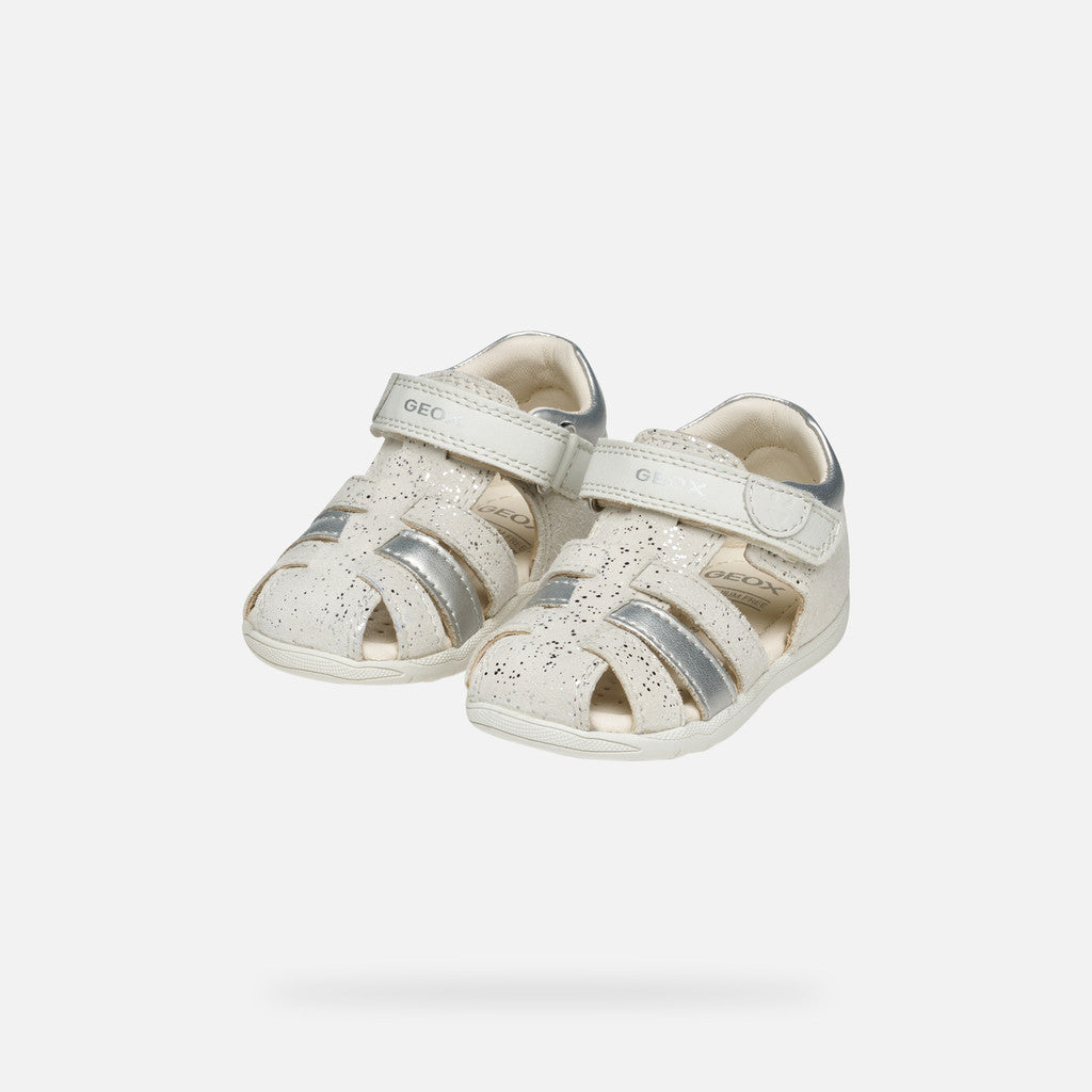 Geox sandale fete cu scai 18-26 Macchia White/Silver Imagine principală a produsului