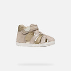 Geox sandale fete Macchia Baby 18-26 Beige/Platinum cu flori