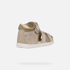 Geox sandale fete Macchia Baby 18-26 Beige/Platinum cu flori