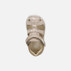 Geox sandale fete Macchia Baby 18-26 Beige/Platinum cu flori