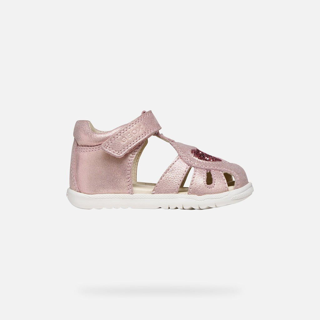 Geox sandale fete Macchia Baby 18-26 Light Rose cu inimioara