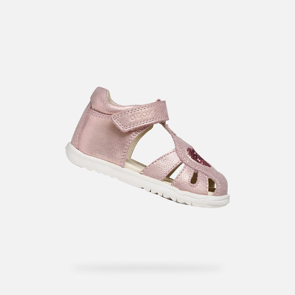 Geox sandale fete Macchia Baby 18-26 Light Rose cu inimioara