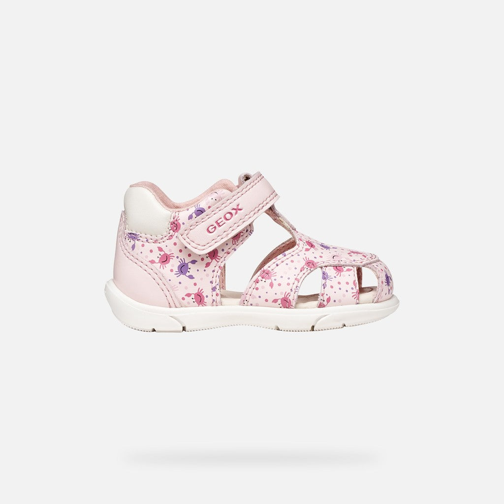 Geox sandale fete Zapito Baby 18-26 Light pink/White cu crabi