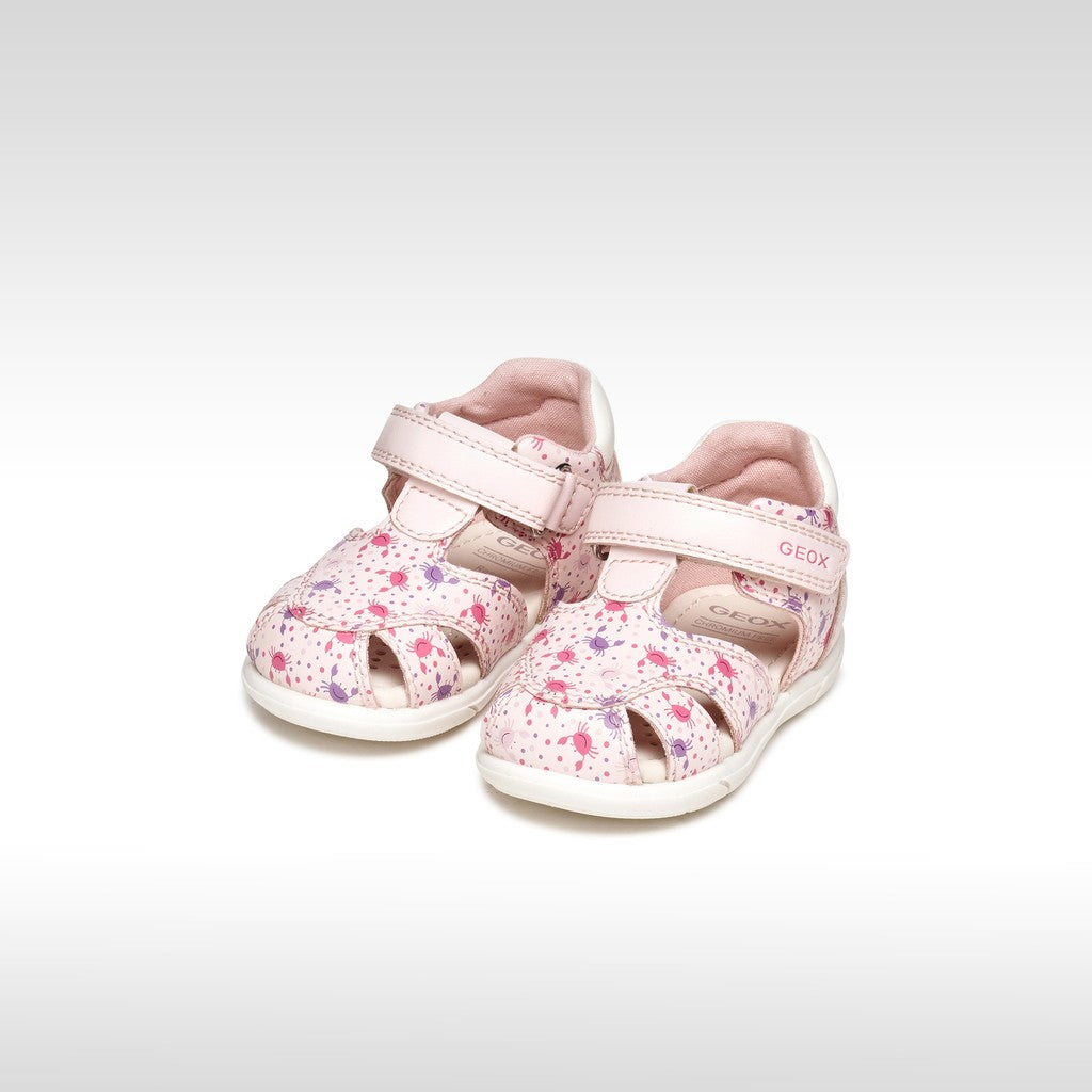 Geox sandale fete Zapito Baby 18-26 Light pink/White cu crabi