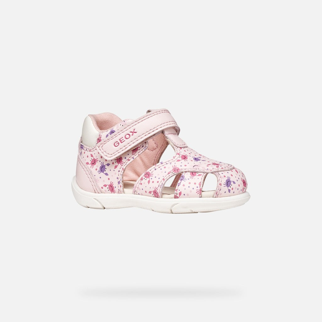 Geox sandale fete Zapito Baby 18-26 Light pink/White cu crabi