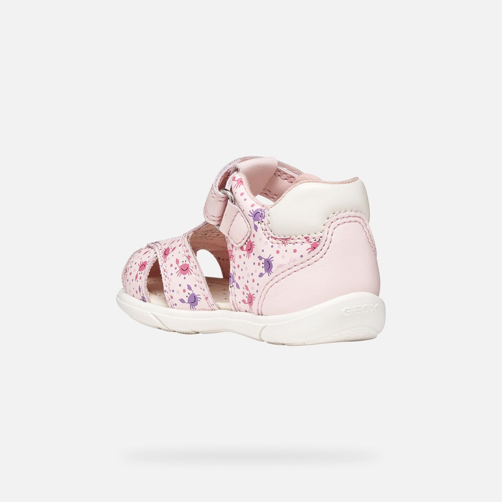 Geox sandale fete Zapito Baby 18-26 Light pink/White cu crabi