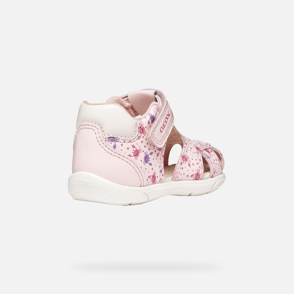 Geox sandale fete Zapito Baby 18-26 Light pink/White cu crabi