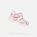 Geox sandale fete Zapito Baby 18-26 Light pink/White cu crabi