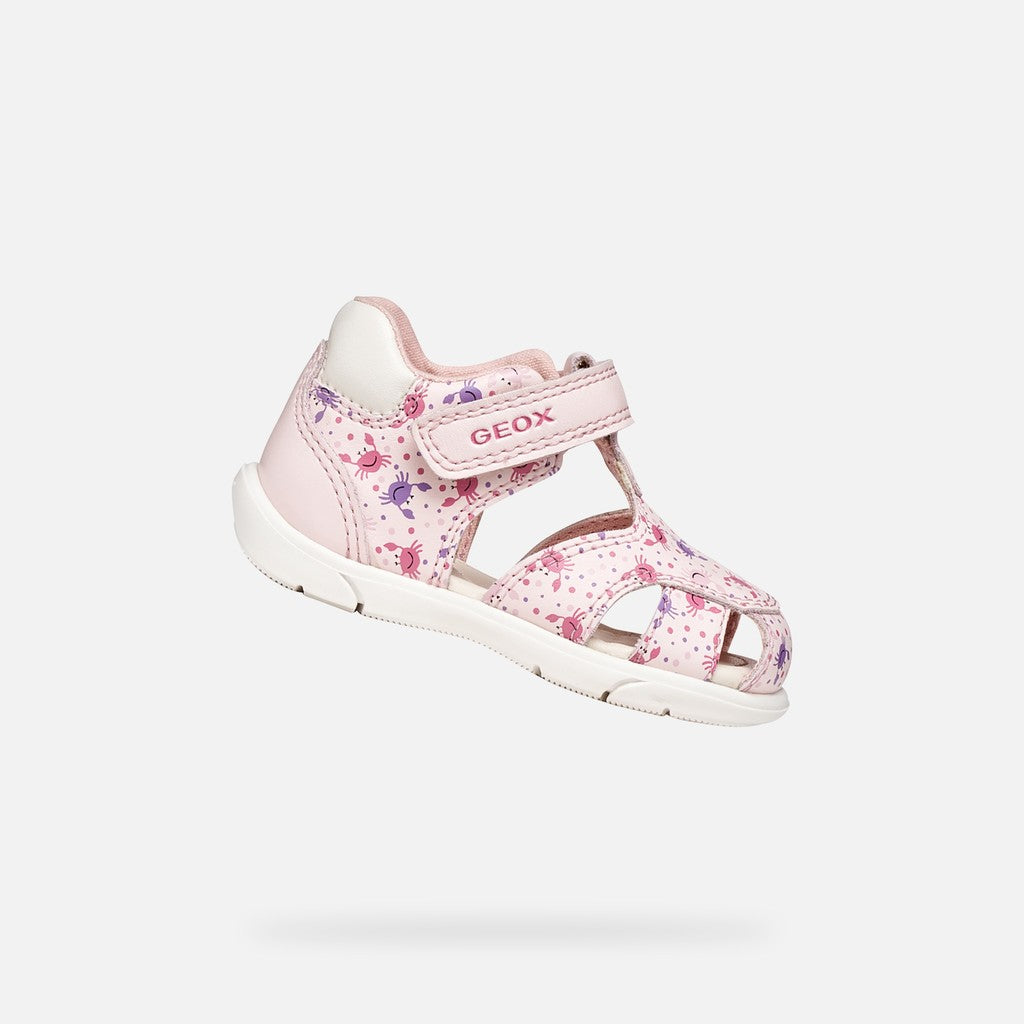 Geox sandale fete Zapito Baby 18-26 Light pink/White cu crabi