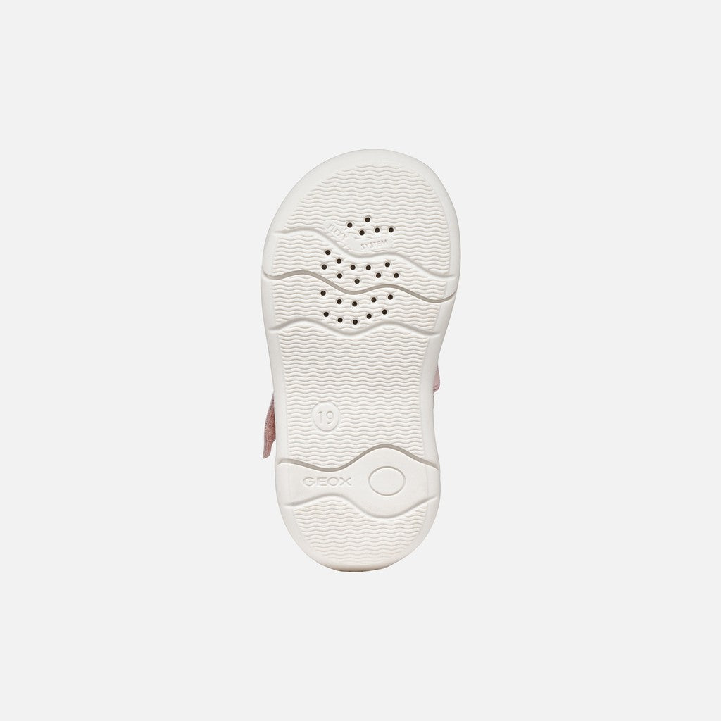 Geox sandale fete Zapito Baby 18-26 Light pink/White cu crabi