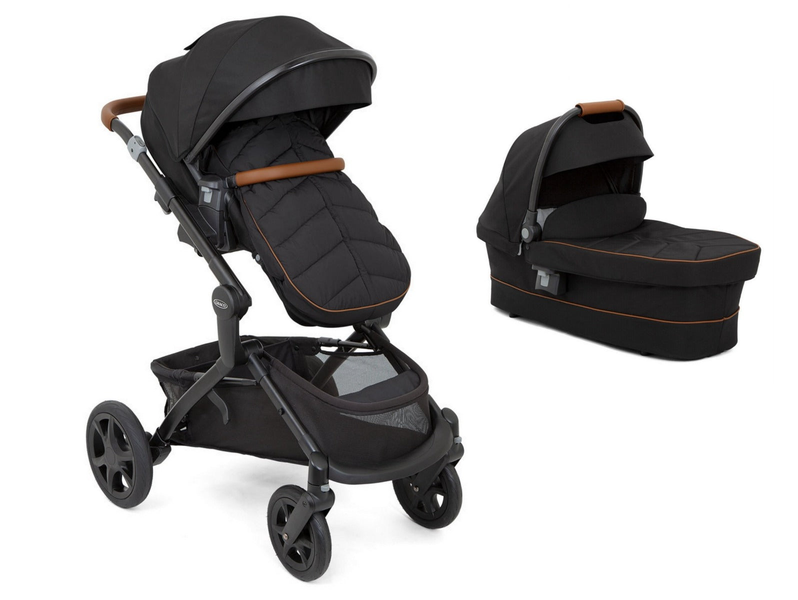Graco carucior 2in1 Near2Me pentru 0m+, Elite Noir Imagine principală a produsului