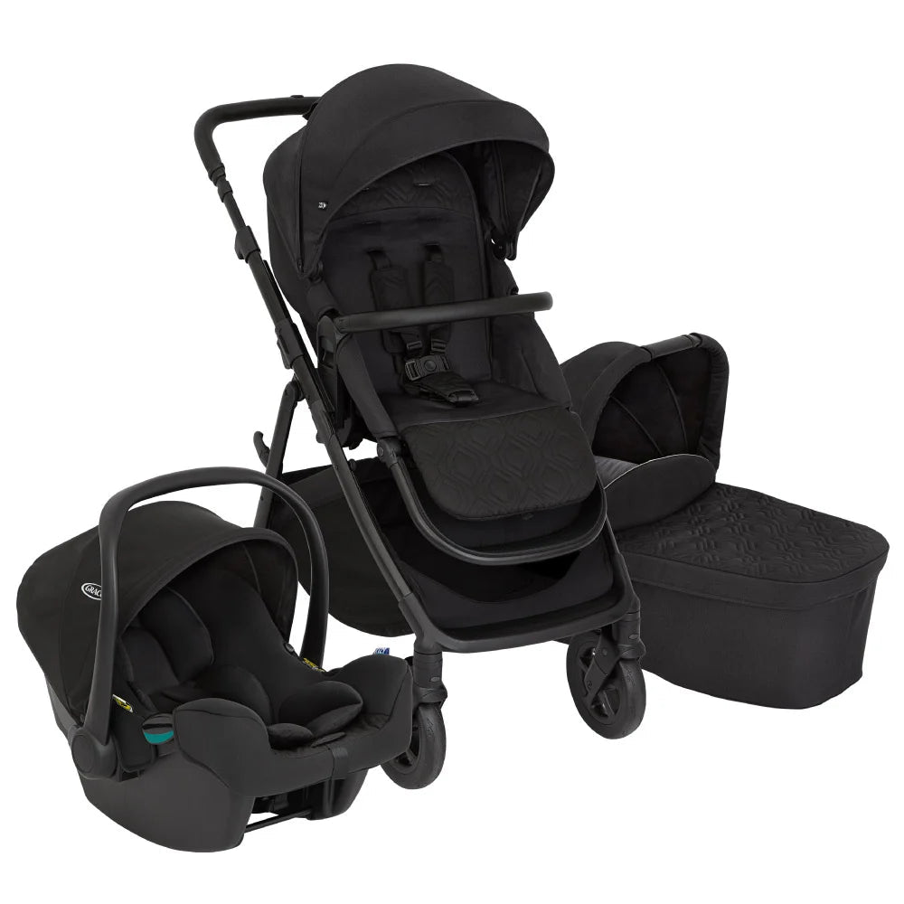Graco carucior 3in1 Near2Me DLX 0m+ Midnight + CADOU Bază Isofix rotativă Imagine secundară a produsului