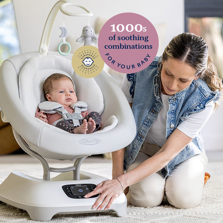 Graco Leagan electric cu vibratii si detectare plans Eluma Sway 0m+ Alb Rori
