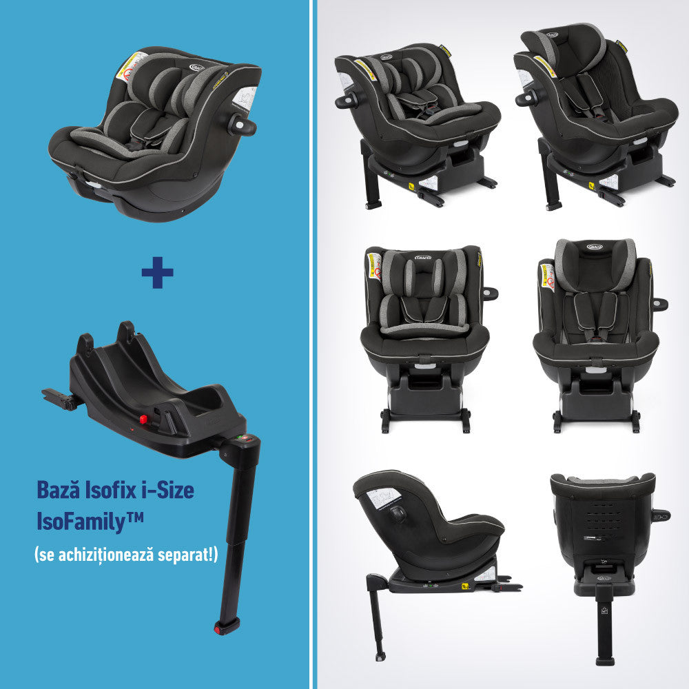 Graco scaun auto Ascent i-Size 0-19 kg, Black Imagine secundară a produsului