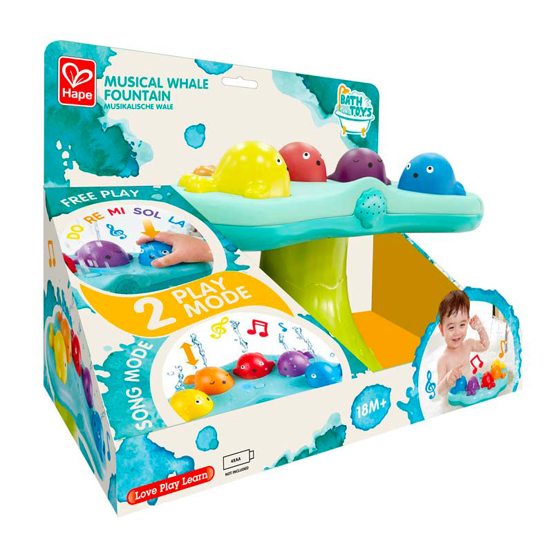 Hape jucarie de baie fantana muzicala cu balenute 18m+
