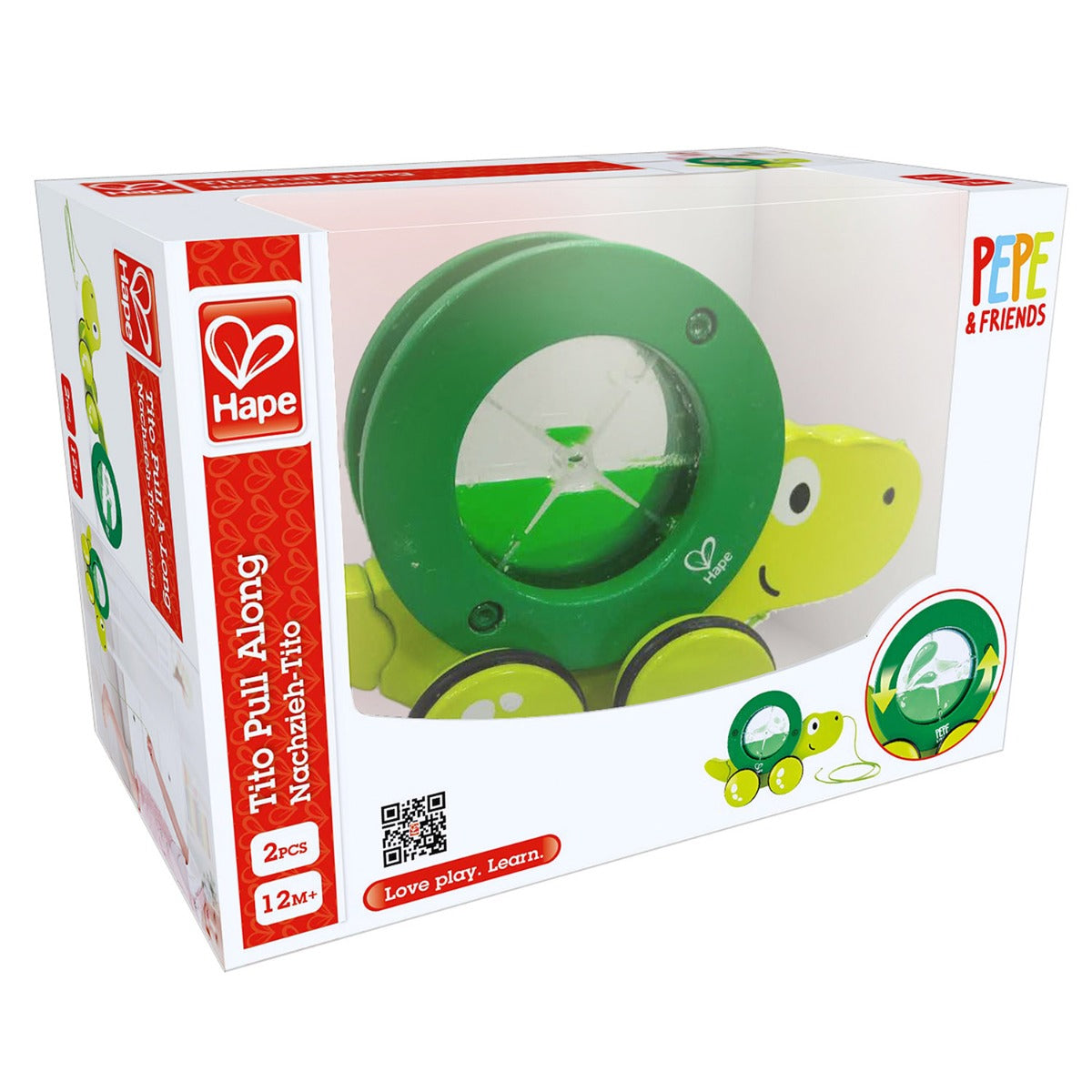 Hape jucarie de tras 12m+ Broscuta plimbareata Tito