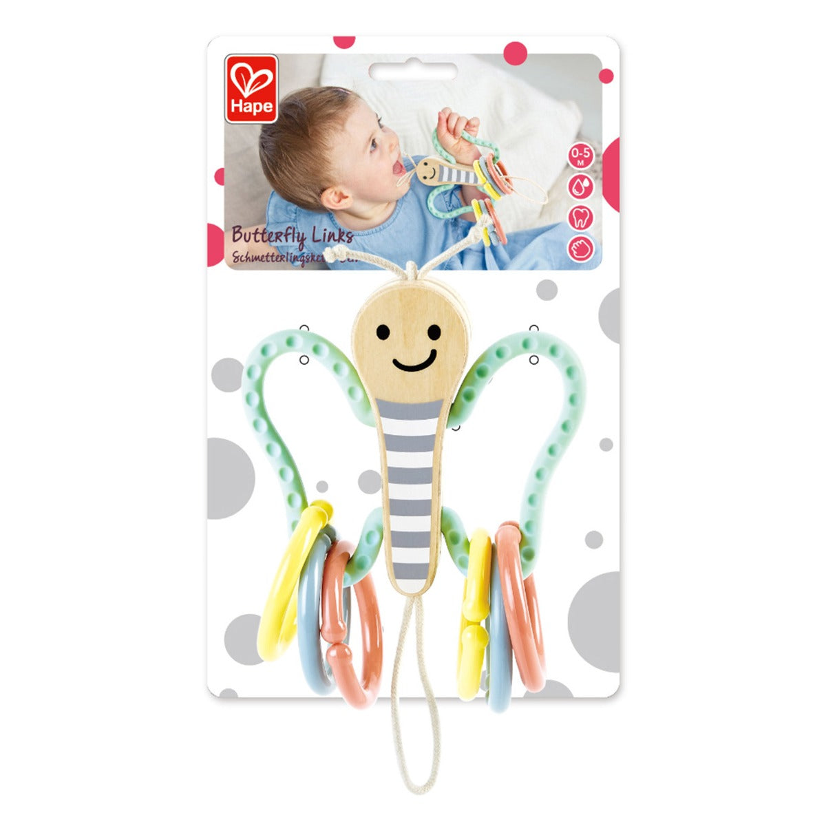 Hape jucarie dentitie si zornaitoare 0m+ Fluturas