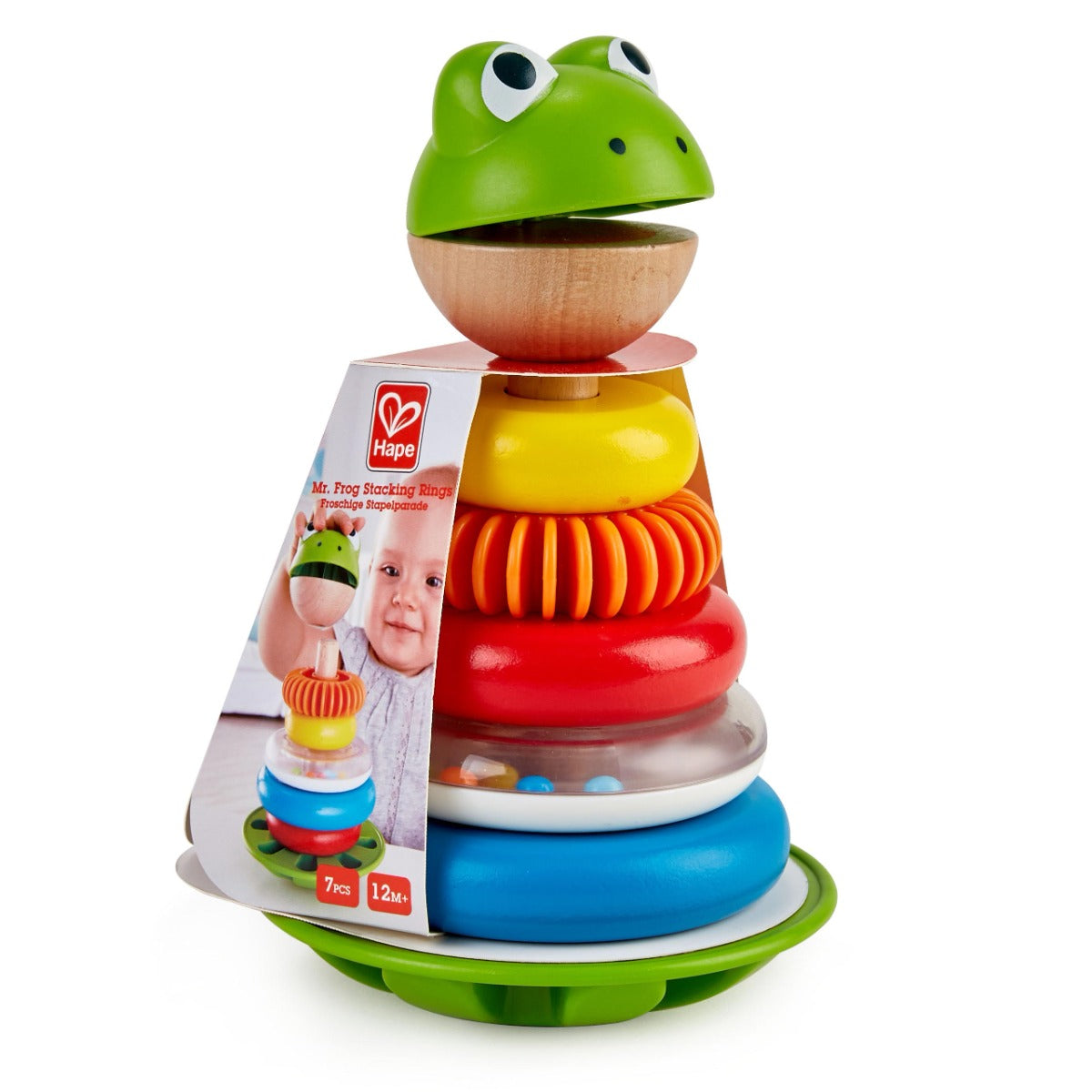 Hape jucarie din lemn de stivuit Mr.Frog 12m+