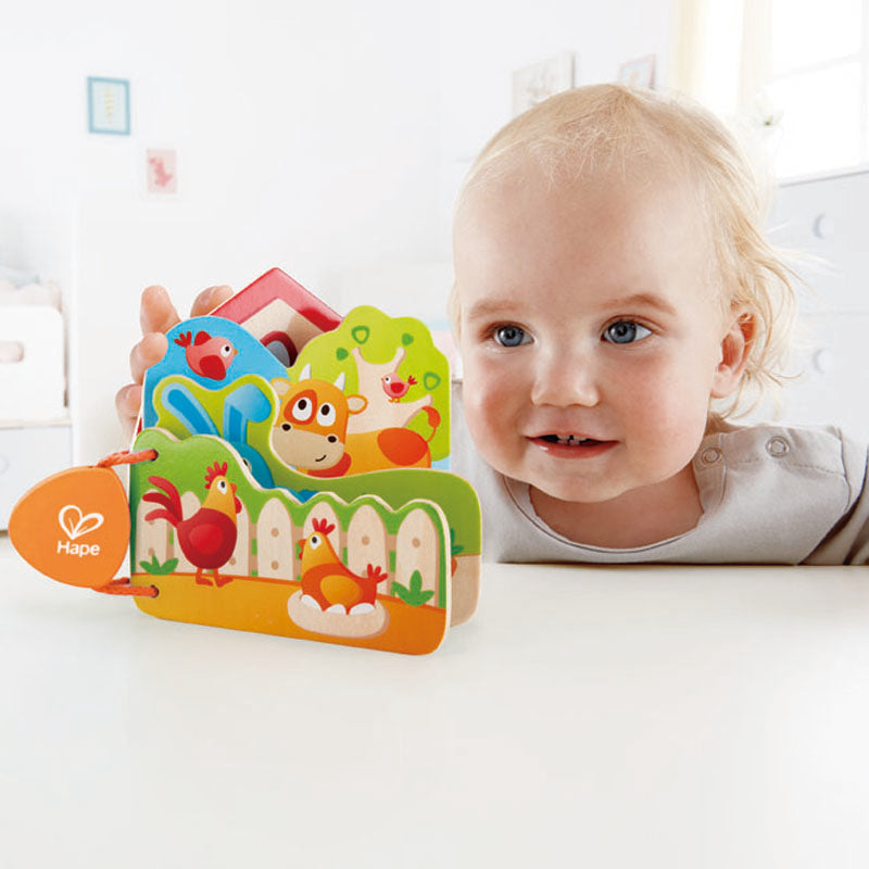 Hape jucarie lemn carticica 10m+ Ferma animelelor