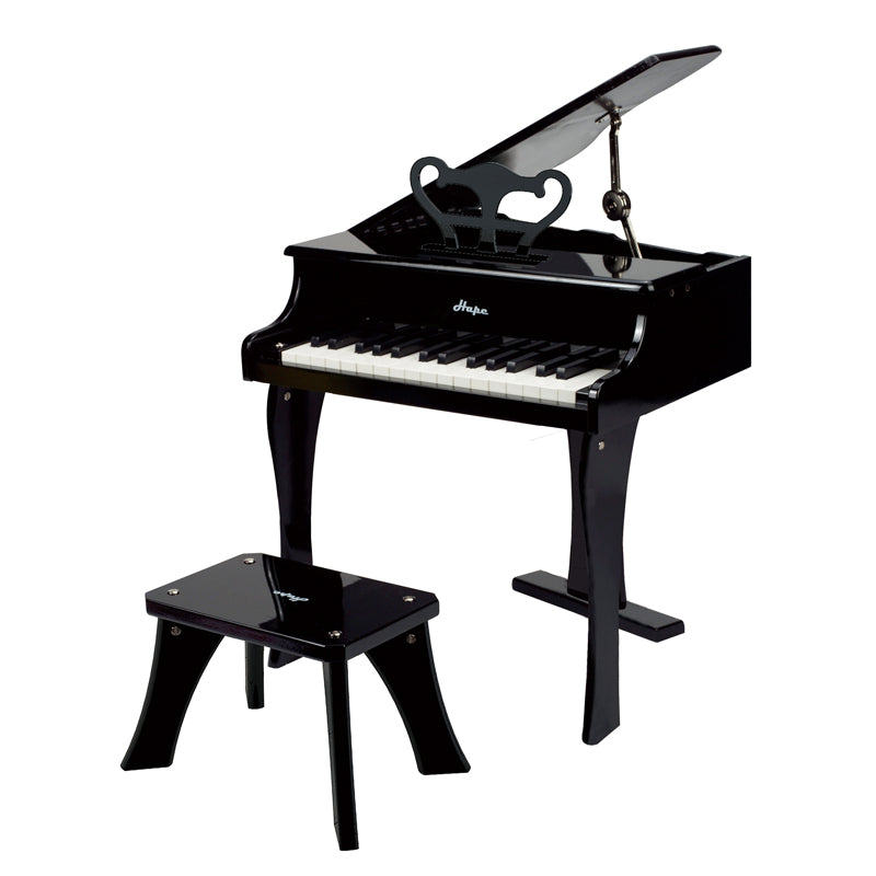 Hape jucarie muzicala pian cu scaun 3 ani+ Happy Grand Piano Black