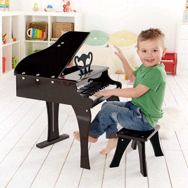 Hape jucarie muzicala pian cu scaun 3 ani+ Happy Grand Piano Black