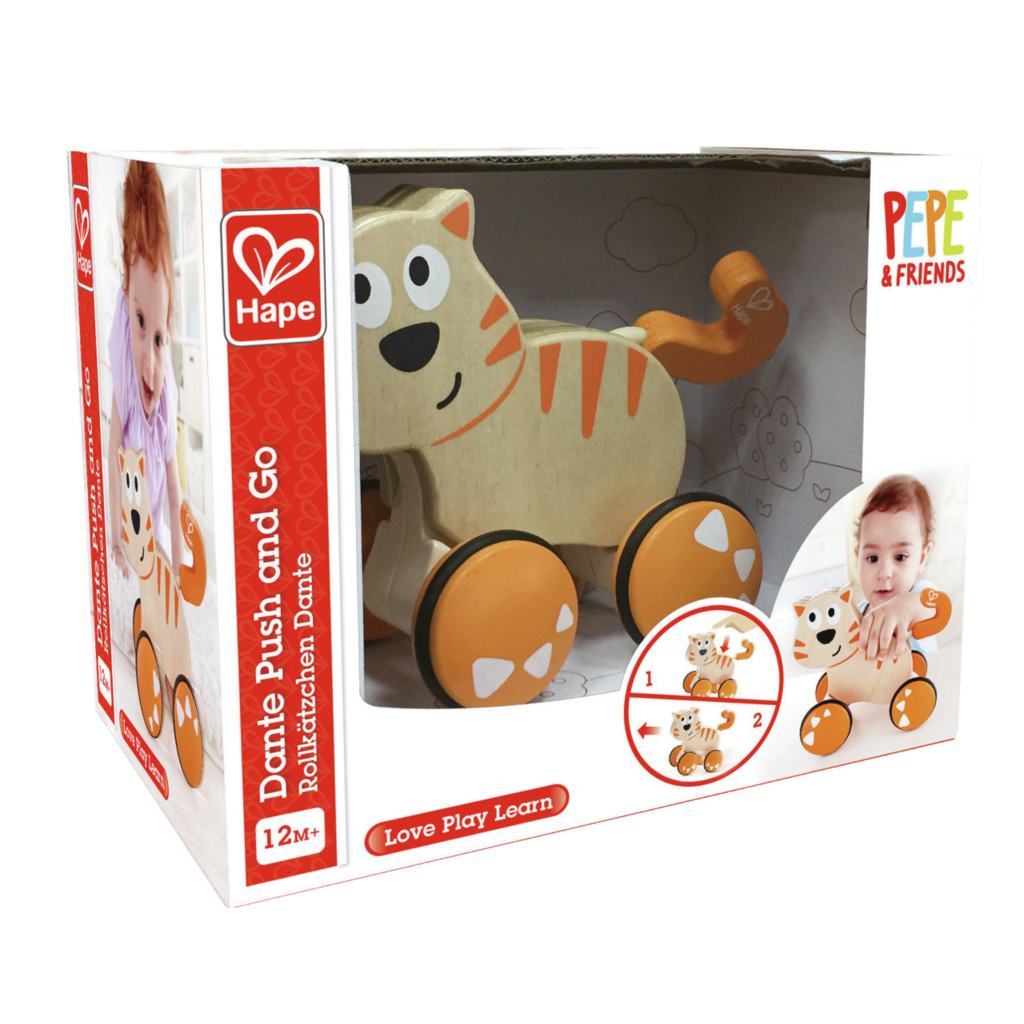 Hape jucarie Push&Go12m+ Pisica Dante 