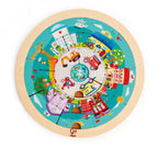 Hape jucarie puzzle rotund cu 2 fete 4 ani+