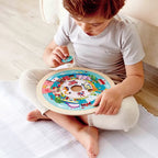 Hape jucarie puzzle rotund cu 2 fete 4 ani+