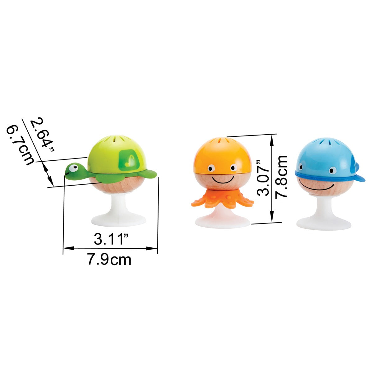 Hape jucarie set 3 zornaitoare muzicale cu ventuza 0m+