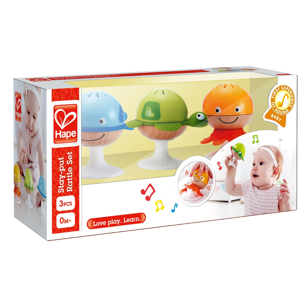 Hape jucarie set 3 zornaitoare muzicale cu ventuza 0m+