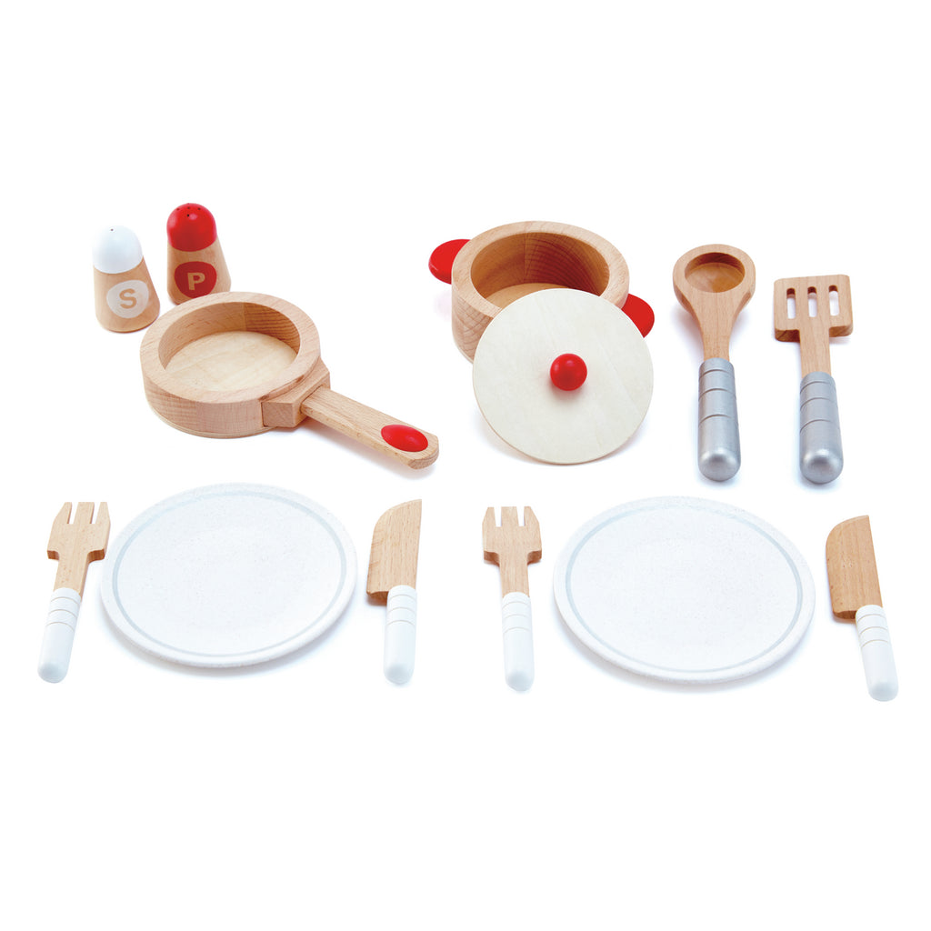 Hape jucarie set de gatit si servire de 13 piese 3 ani+