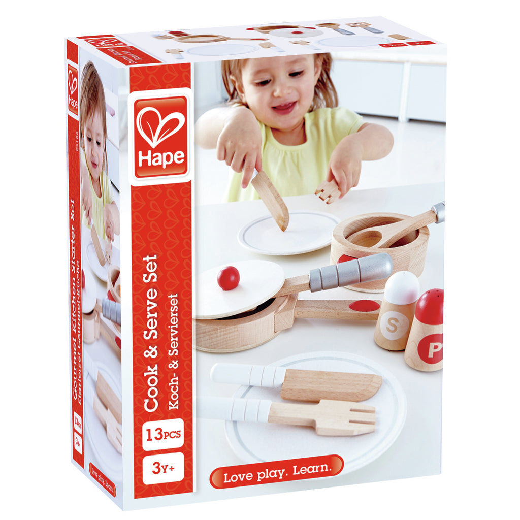 Hape jucarie set de gatit si servire de 13 piese 3 ani+