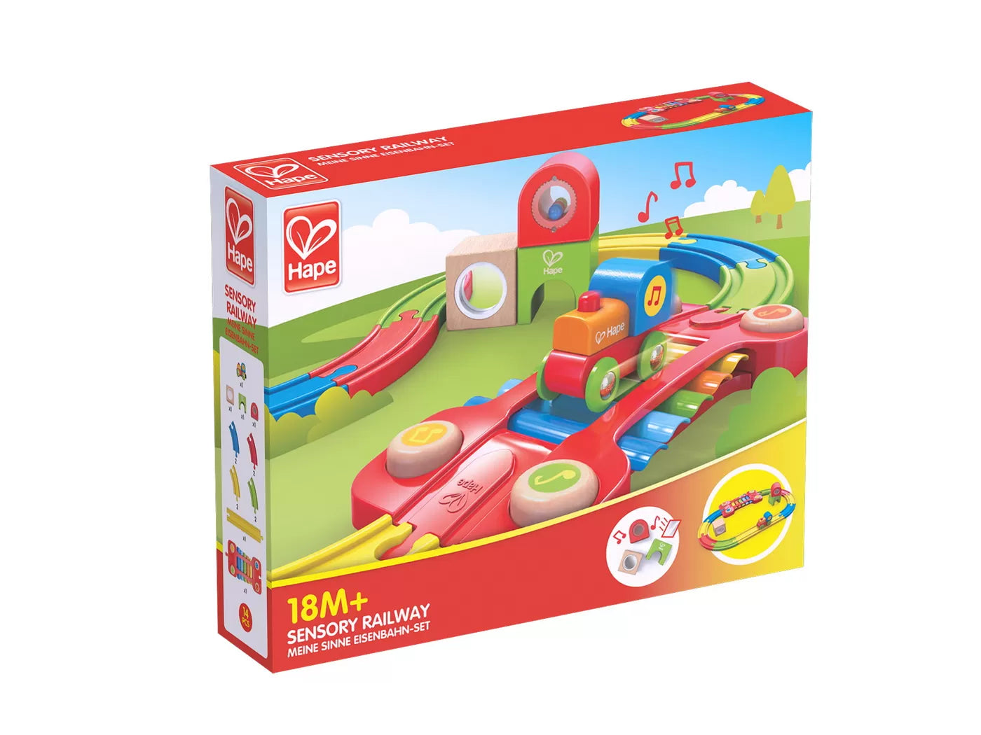 Hape jucarie Sina de tren senzoriala 18m+
