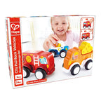 Hape set 3 masinute cu motor Pull-back 24m+