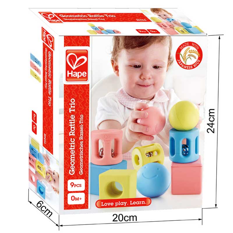 Hape set 3 zornaitoare forme geometrice 0m+