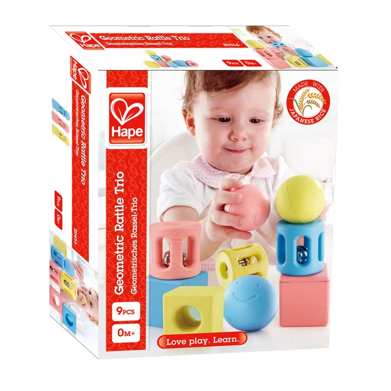 Hape set 3 zornaitoare forme geometrice 0m+
