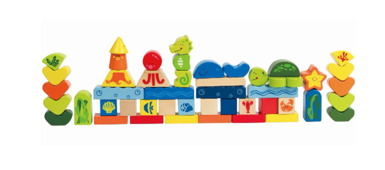 Hape set de joaca 24m+ Blocuri viata marina