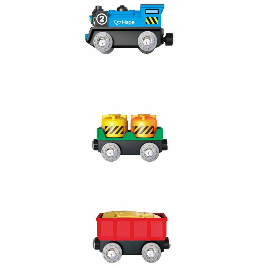 Hape Tren marfar cu doua vagoane 3 ani+